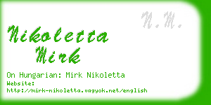 nikoletta mirk business card